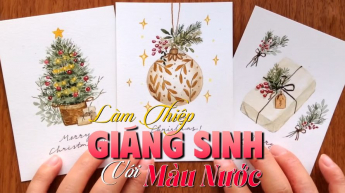 Làm Thiệp Giáng Sinh Với Màu Nước