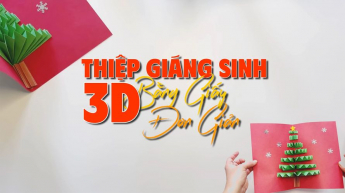 Thiệp Giáng Sinh 3D Bằng Giấy Đơn Giản